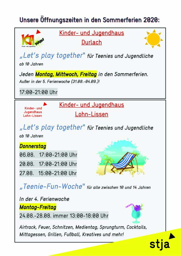Plakat_Öffnungszeiten_Durlach in den Sommerferien 2020 Kopie