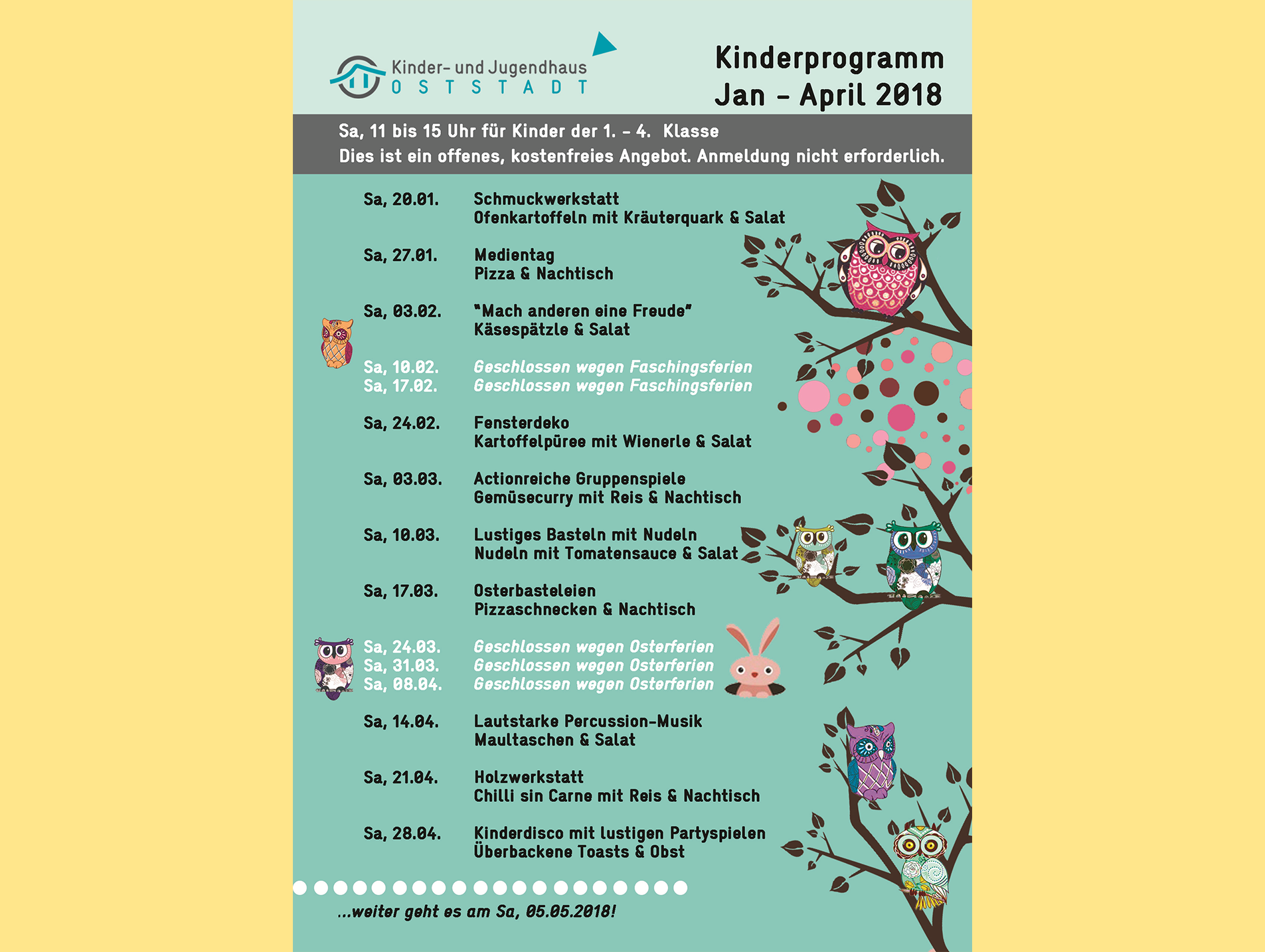 News Kinderprogramm Jan - April 2018