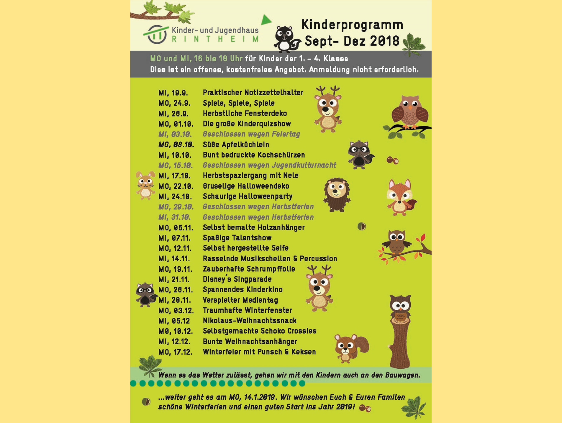 News_Kinderprogramm_Sep - Dez 2018