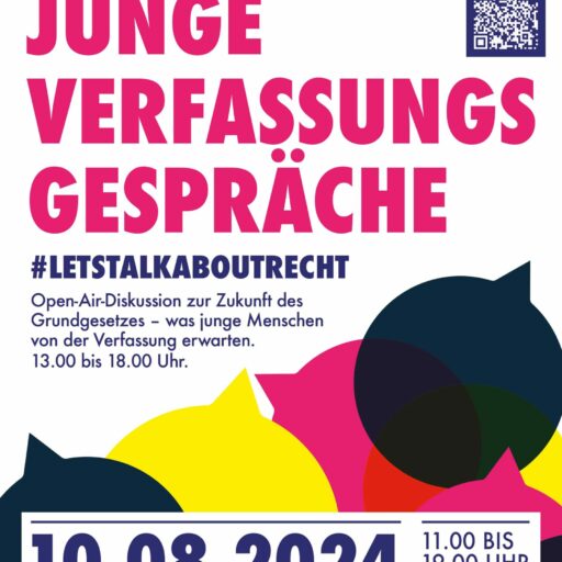 Ankündigungsplakat zur Veranstaltung "Junge Verfassungsgespräche"