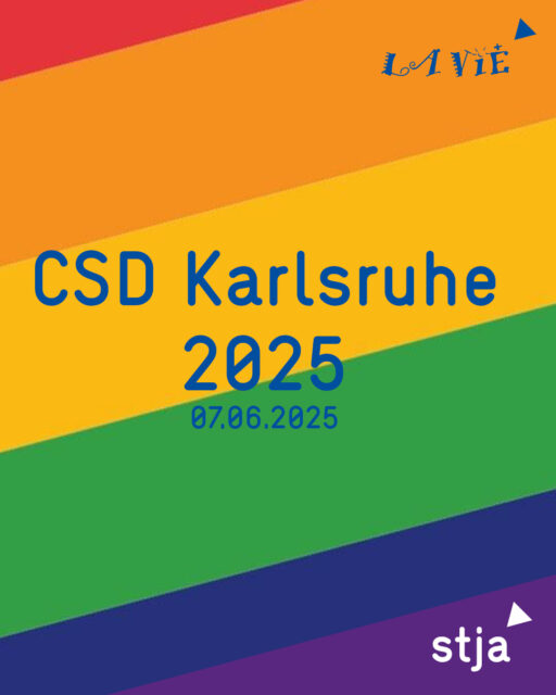 Ankündigungsbanner zum Christopher Street Day in Karlsruhe