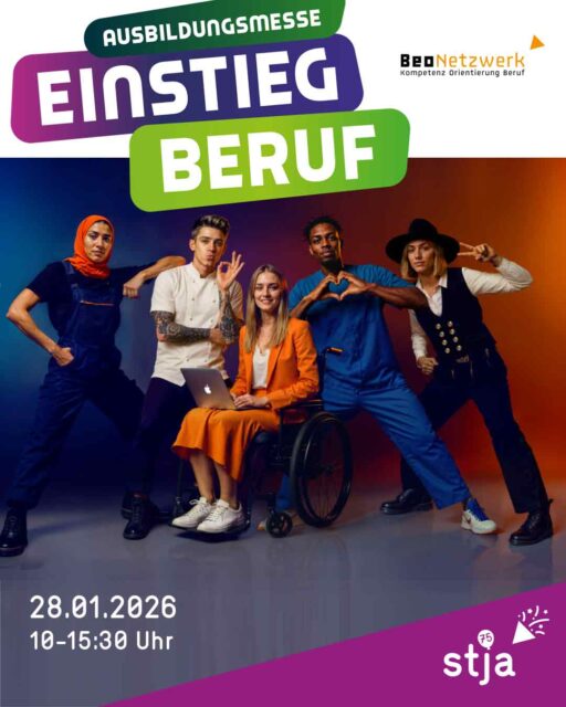Ankündigungsplakat zu Ausbldungsmesse Einstieg Beruf