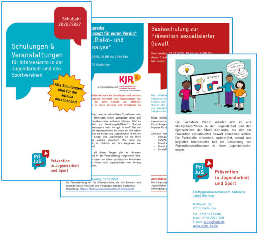 Ansicht des Flyers mit dem Jahresprogramm 2026 von PriJuS